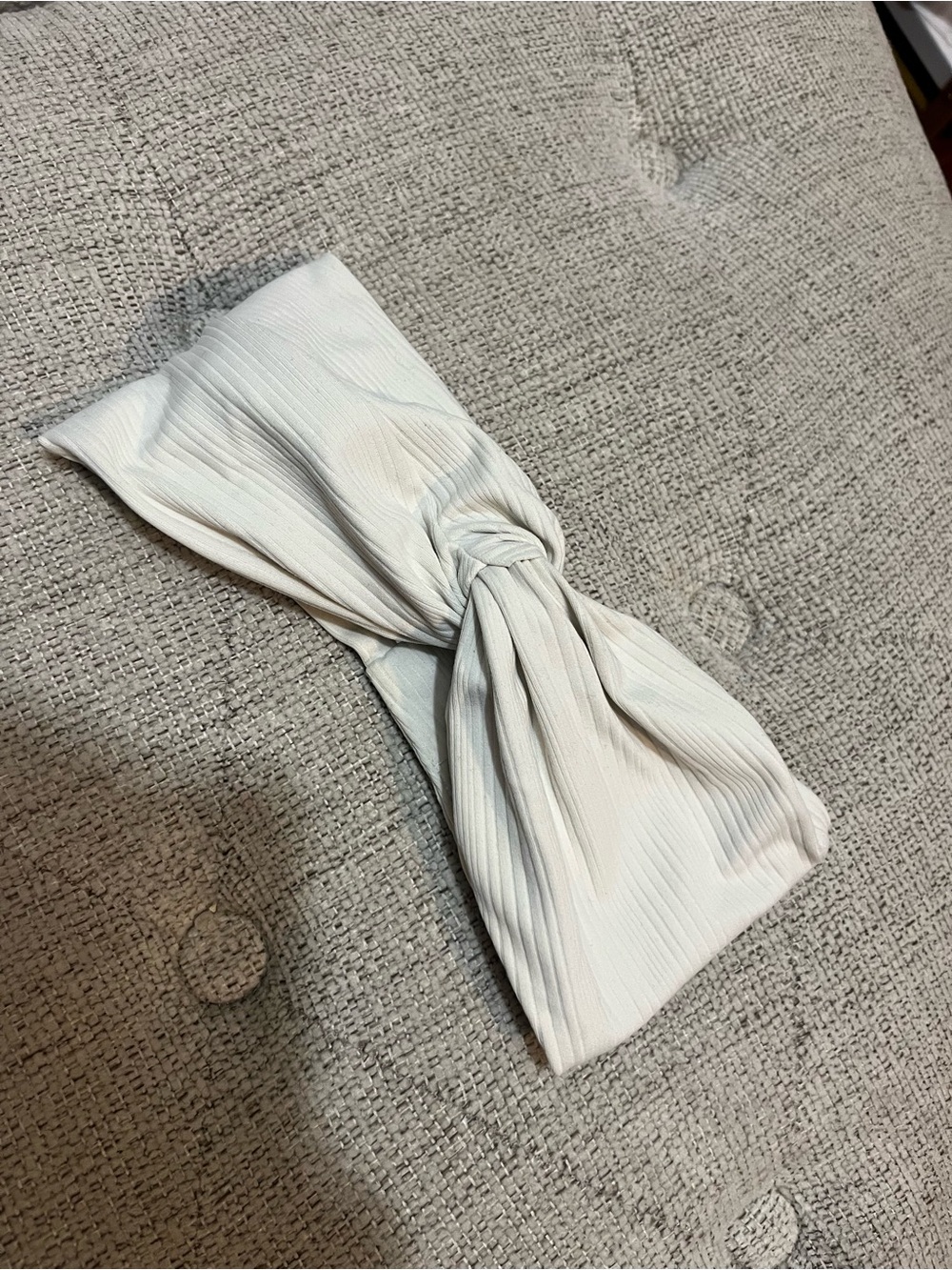 lululemon athletica Ribbed Knotted Headband in Cream